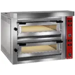 Image Elektrische pizzaoven, 2x 4 pizzas 350mm - FULL vuurvaste steen 0