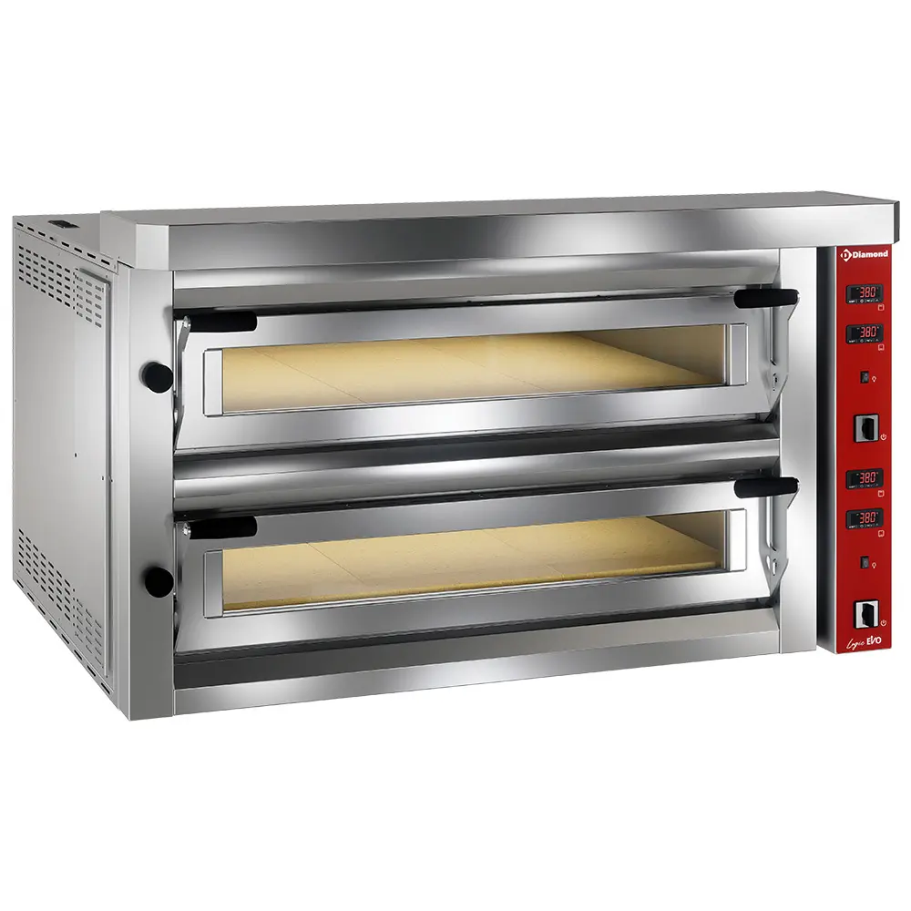 Image Elektrische pizzaoven, 2x 6 pizzas 350mm - FULL vuurvaste steen 0