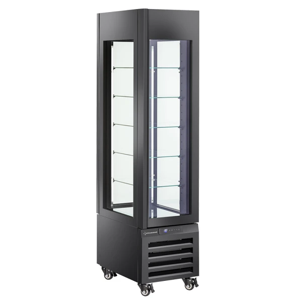 Image FULL glazen vitrine" 260 Lt., 5 glazen niveaus, geventileerd - ICE CREAM & PASTRY - ZWART 0