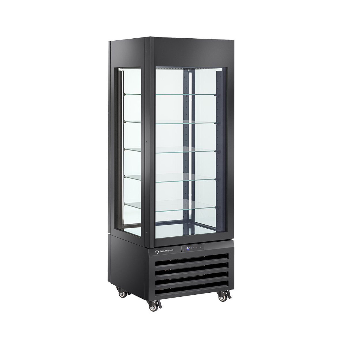 image full glazen vitrine" 440 liter, 5 glazen niveaus, geventileerd -chocolate - zwart 0
