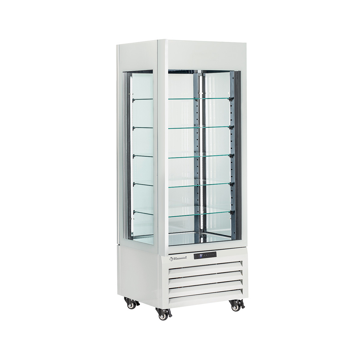 image full glazen vitrine" 440 liter, 5 glazen niveaus, geventileerd - chocolate - wit 0