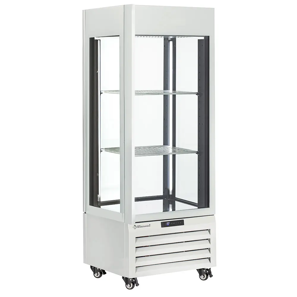 Image FULL glazen vitrine" 440 liter, 1 niveau + 2 planken, geventileerd - WINE - WIT 0