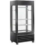 Image FULL glazen vitrine" 600 liter, 2 planken & vleesstang, geventileerd - MEAT - ZWART 0