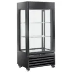 Image FULL glazen vitrine" 600 liter, 1 niveau + 2 planken, geventileerd - WINE - ZWART 0