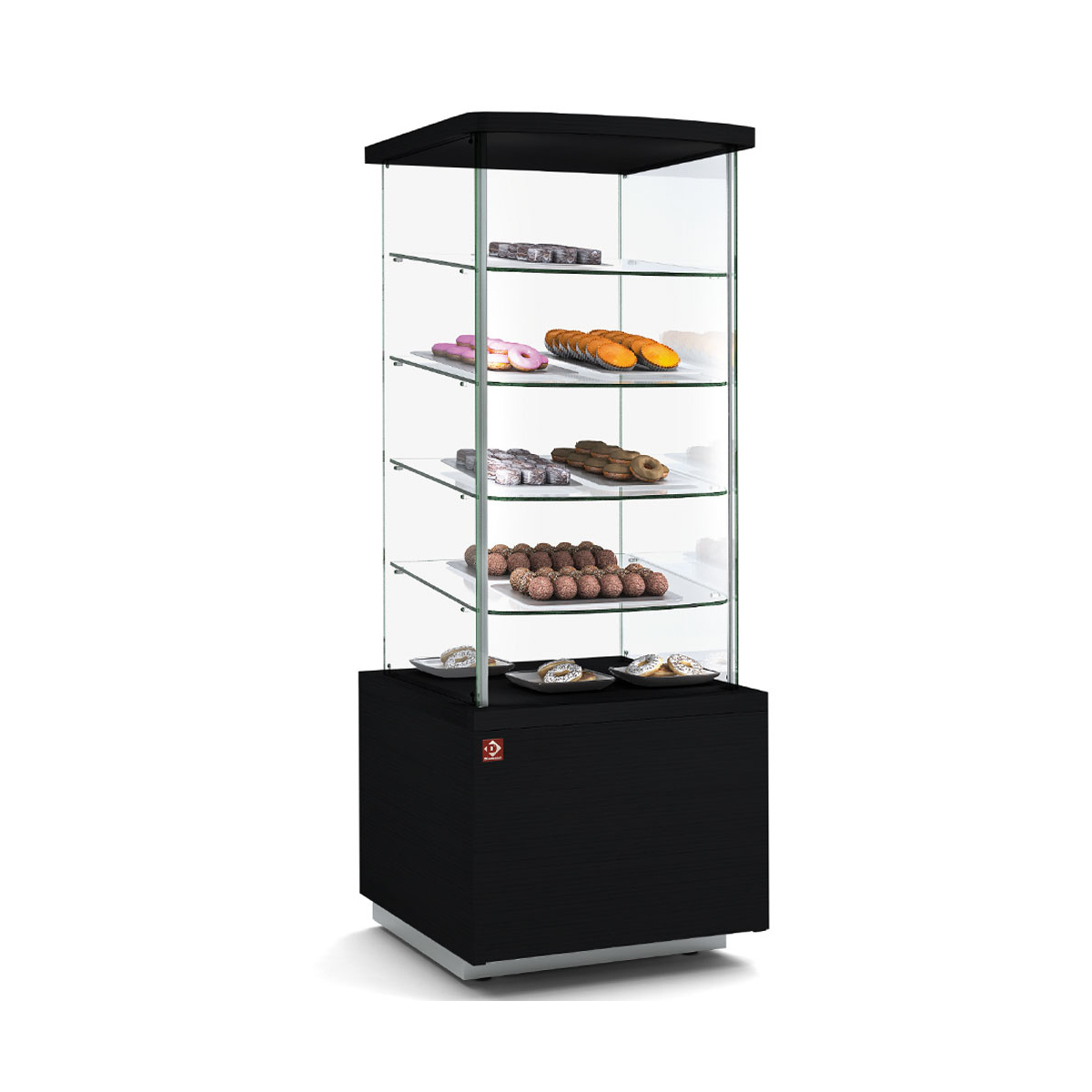 image neutrale kast met hoge vitrine - zwart 0