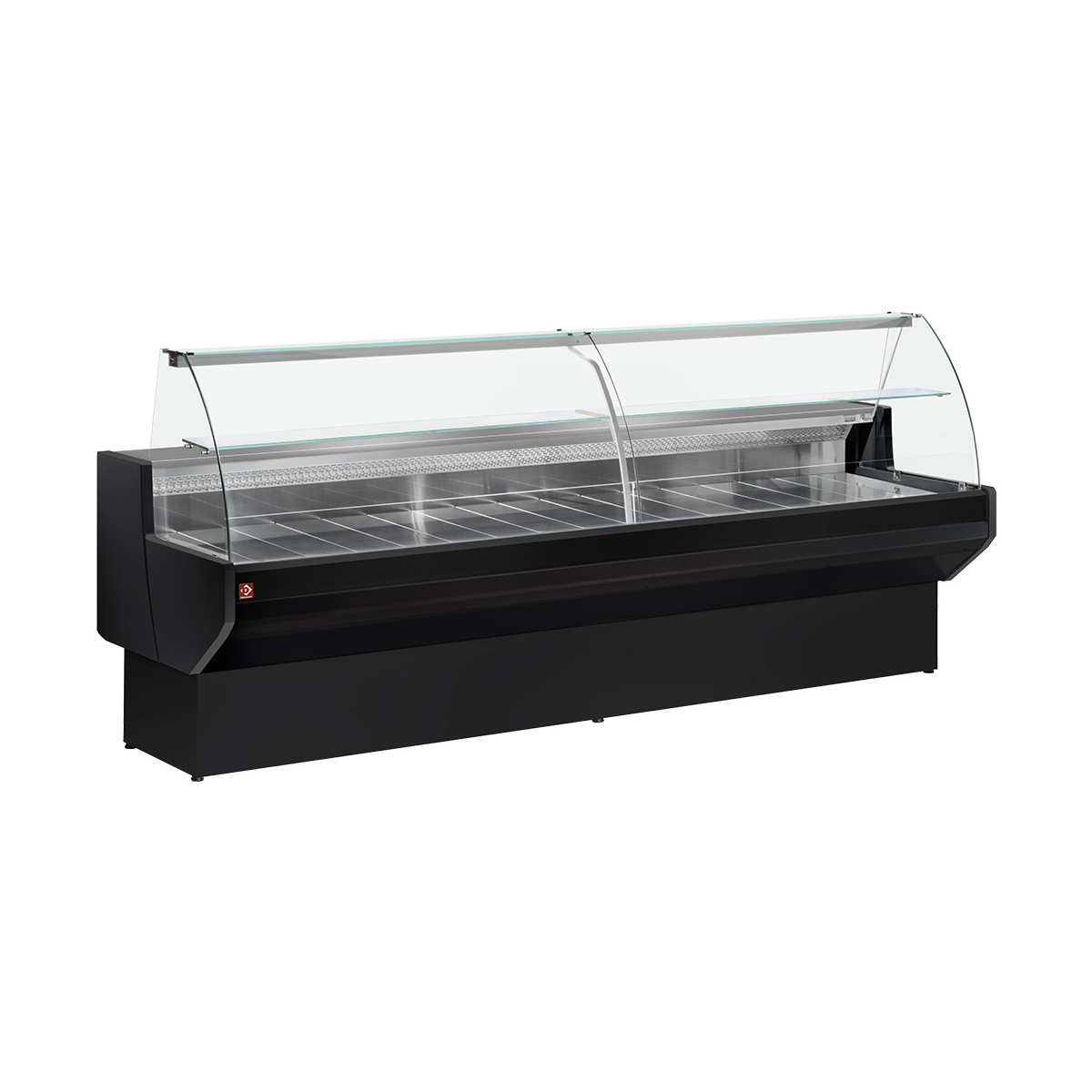 image gekoelde vitrinetoonbank met gebogen ruiten, met reserve - zwart 0
