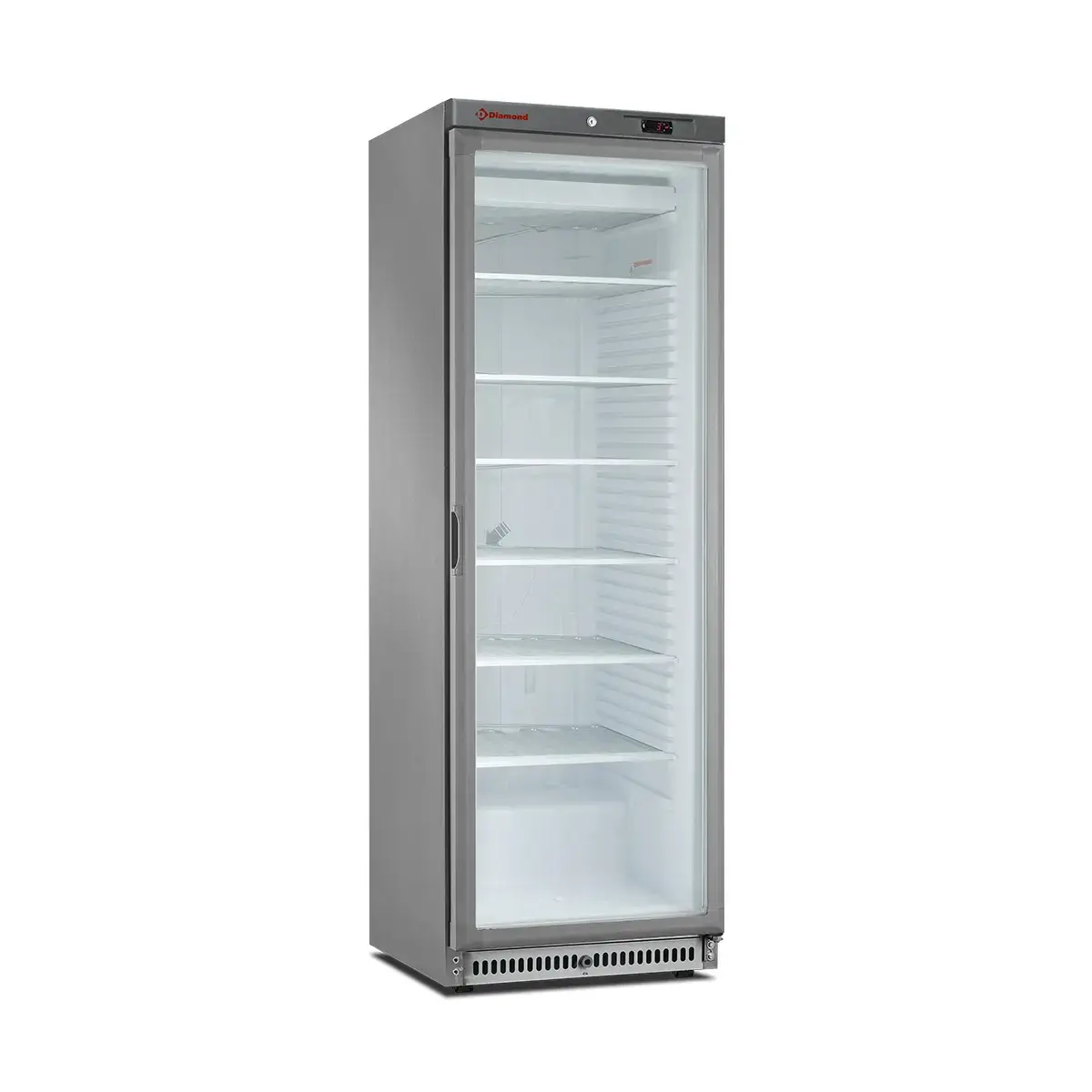 image statische diepvrieskast, glazen deur, 400 liter. r.v.s. 0