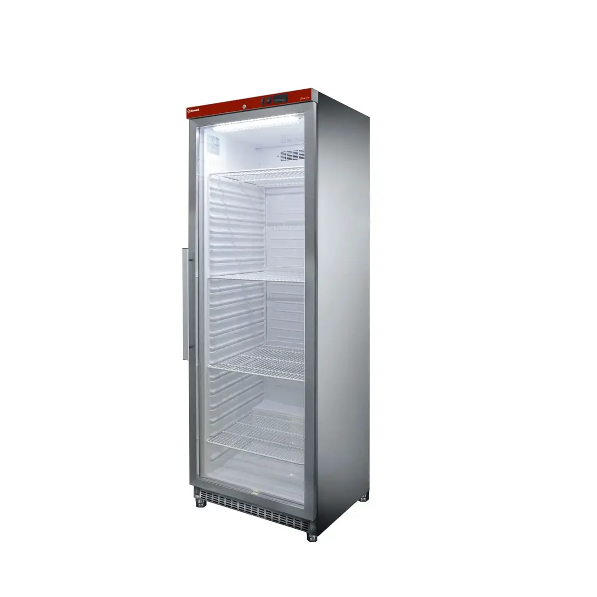image koelkast geventileerd, glazen deur, 400 liter. r.v.s. 0