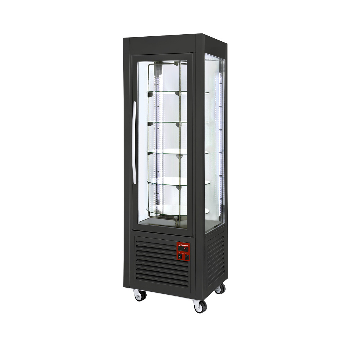 image panoramische vitrine, 5 draaiende plateaus, 360 lt, zwart 0