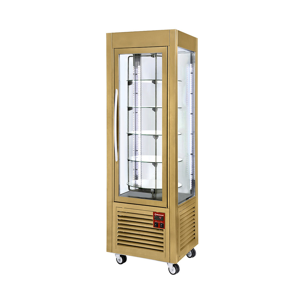 image panoramische vitrine, 5 draaiende plateau's, 360 lt, gold 0