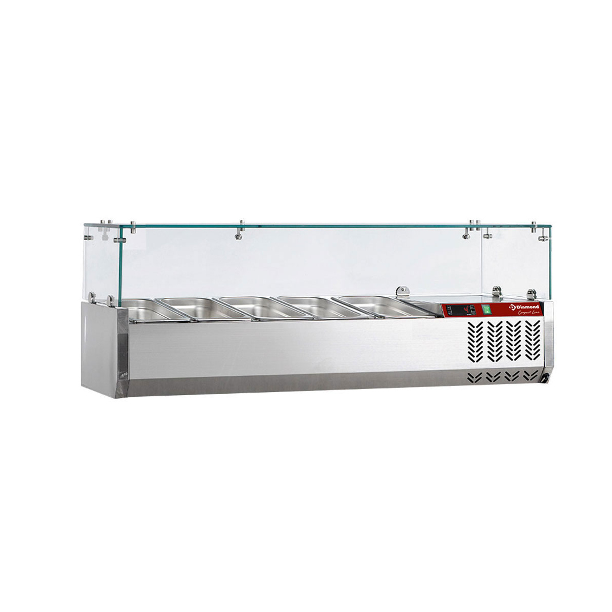 image gekoelde opzetstructuur 5x gn 1/4 - 150 mm, met glasopbouw 0