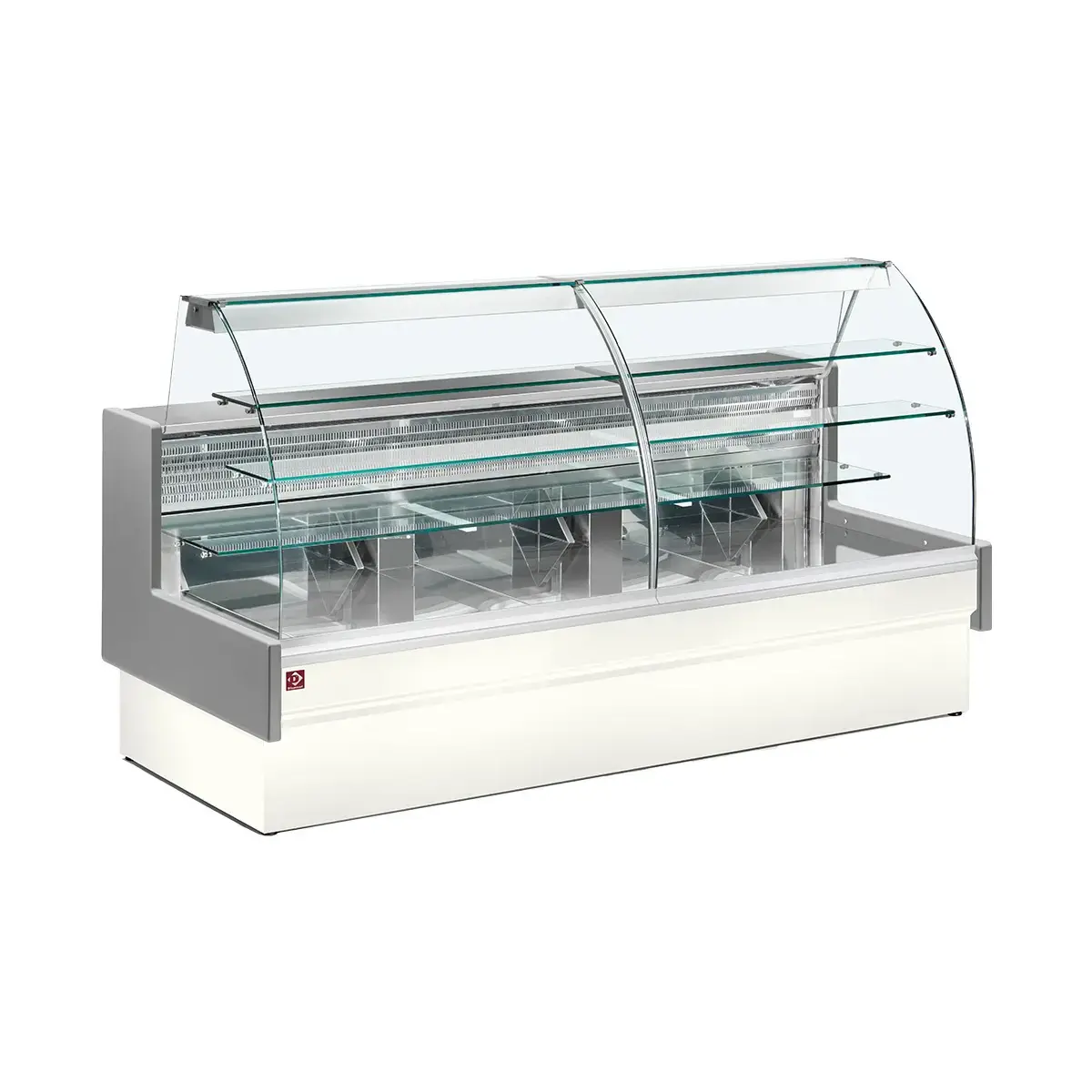 image gekoelde vitrinetoonbank, statisch, ladensysteem, zonder reserve - grijs/wit 0
