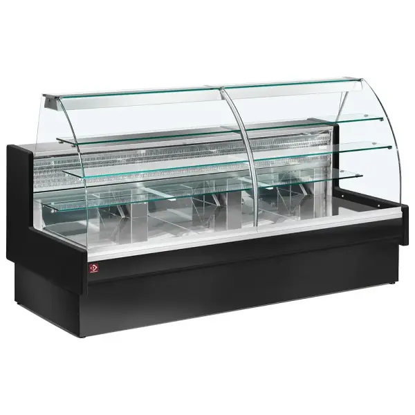 Image Gekoelde vitrinetoonbank, statisch, ladensysteem, zonder reserve - ZWART 0
