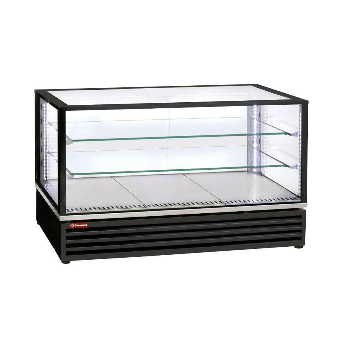 image gekoelde vitrine, en of gn, geventileerd, 3 niveaus, zwart 0