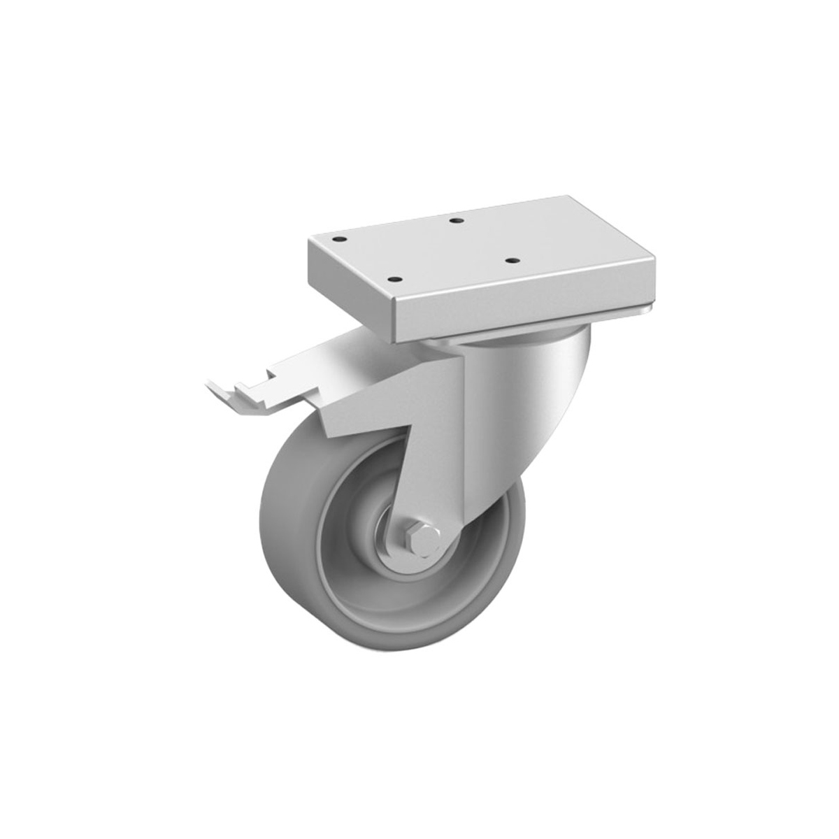 image roestvrij stalen wielen met rem ø 100 mm (2 stuks) 0