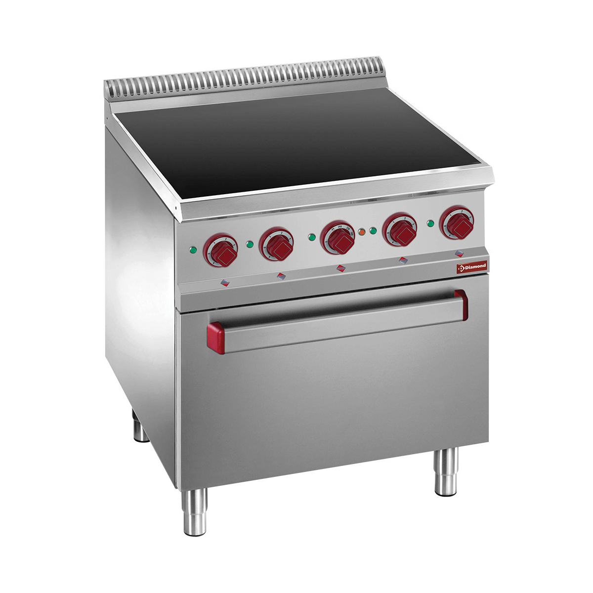 image vitrokeramisch fornuis met 4 zones, elektrische oven gn 2/1 met grill 0