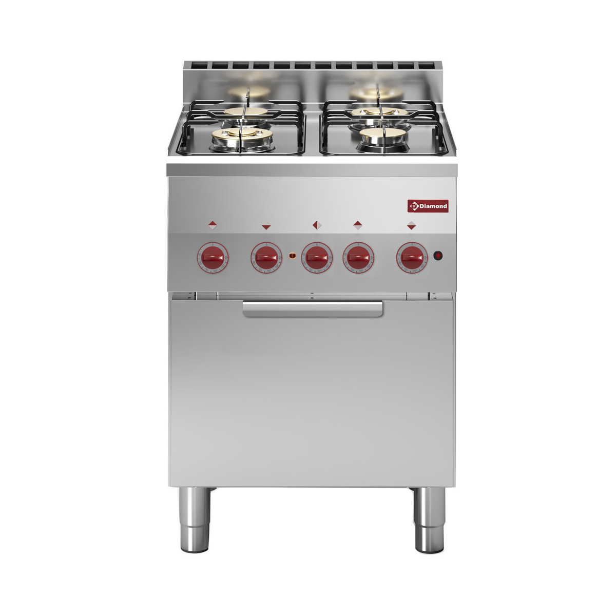 image gasfornuis 4 branders en elektrische convectie-oven gn 2/3 0