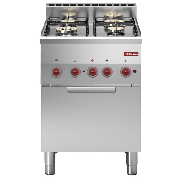 Image Gasfornuis 4 branders en elektrische convectie-oven GN 2/3 0