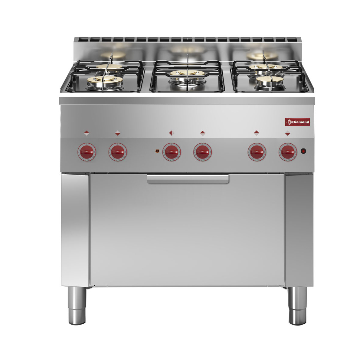 image gasfornuis 5 branders en elektrische convectie-oven gn 1/1 0