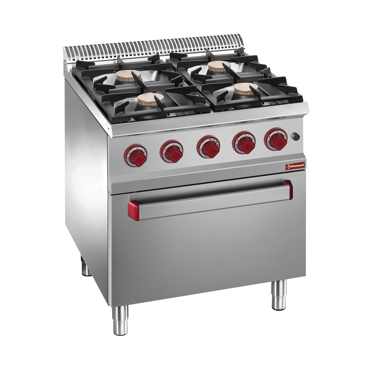 image gasfornuis 4 branders met gasoven gn 2/1 0