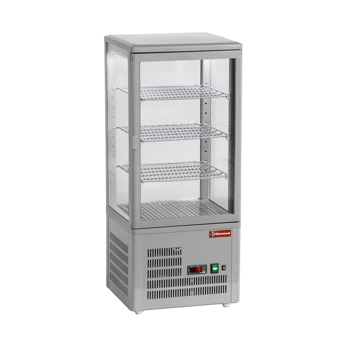 image vitrine tafelmodel geventileerd, 4 glazen zijden, 4 niveau "grey" 0
