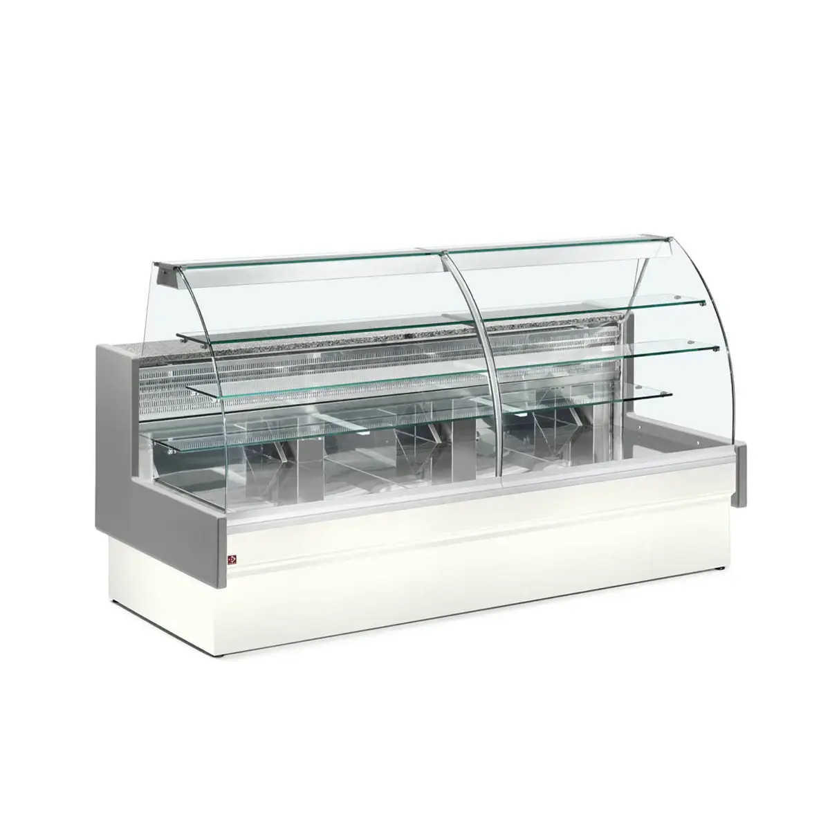 image gekoelde vitrinetoonbank, statisch, ladensysteem, zonder reserve - grijs/wit 0