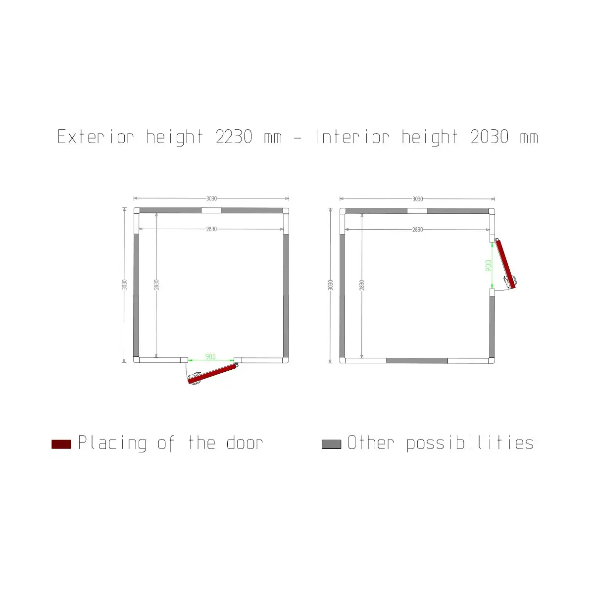image koelcel iso 100, binnen afmetingen 2830 x 2830 xh 2230 mm (17,86 m³) 1