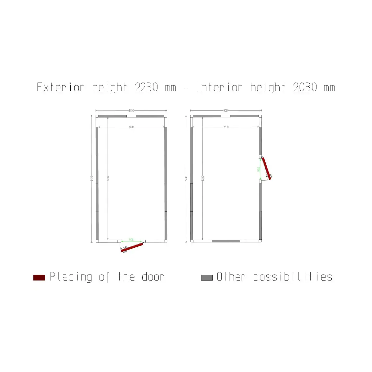 image koelcel iso 100, binnen afmetingen 2830 x 5230 xh 2230 mm (33,01 m³) 1