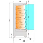 Image Warmte vitrine, zelfbediening, met glazen deur, op wielen - FULL BLACK 1