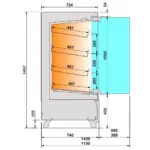 Image Warmte vitrine, zelfbediening, met glazen deur, op wielen - FULL BLACK 1