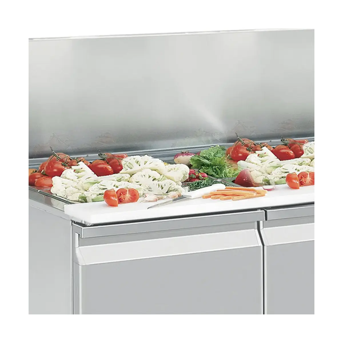 image gekoelde saladette met deksel 4x gn 1/1 - 150 mm + reserve 3 deuren gn 1/1, 380 lit 1