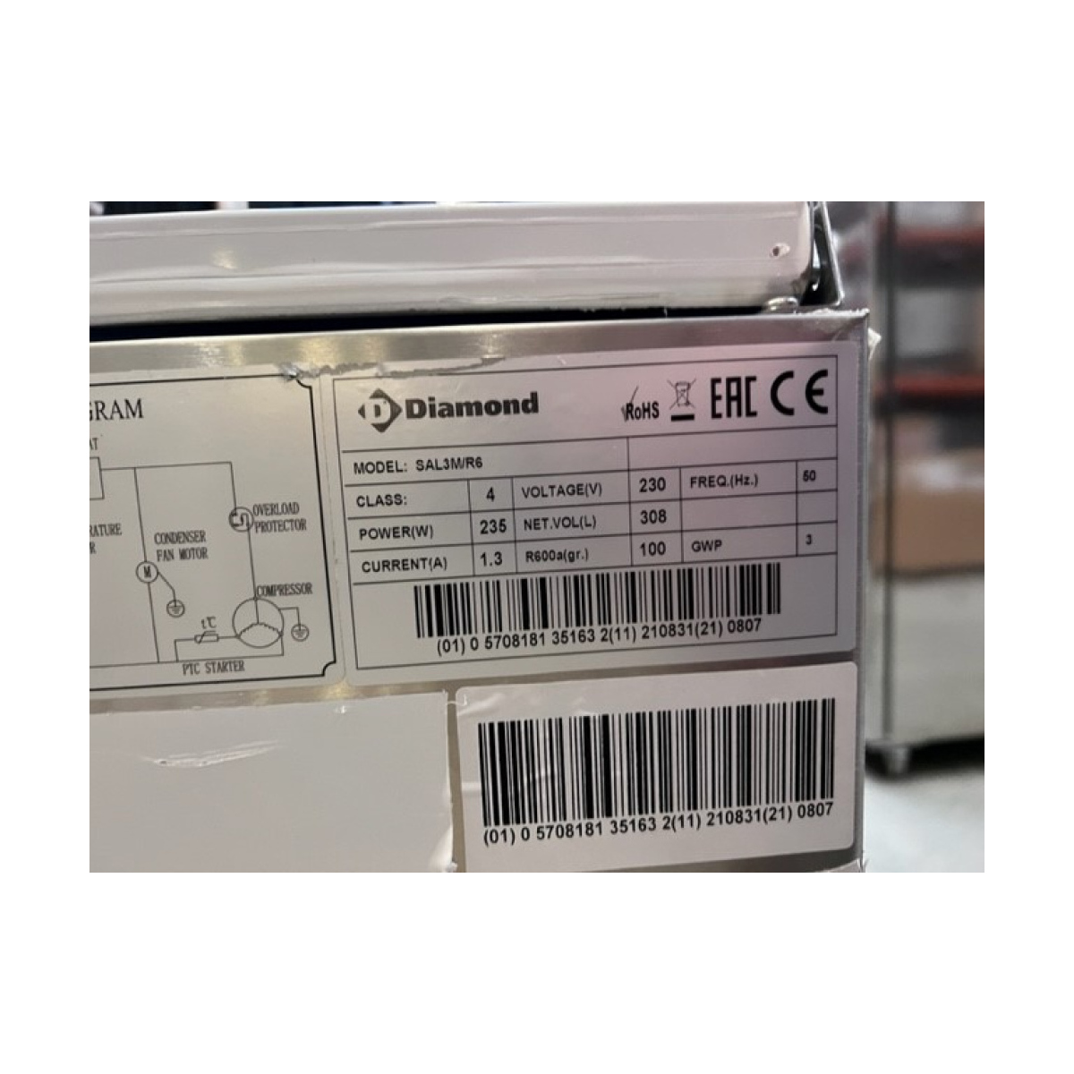 image gekoelde saladette met deksel 4x gn 1/1 - 150 mm + reserve 3 deuren gn 1/1, 380 lit 1