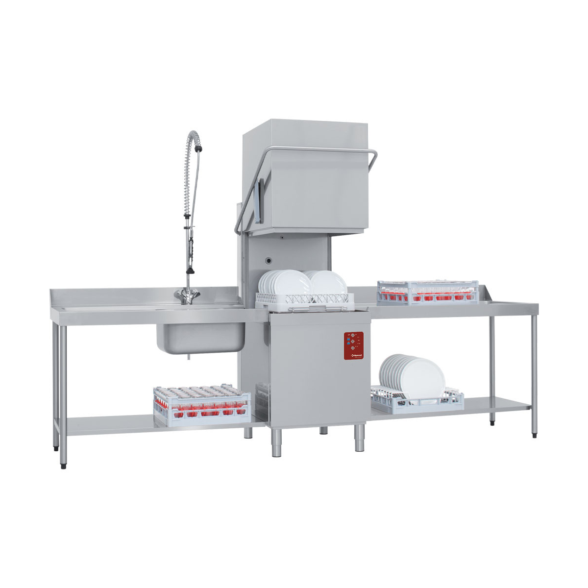 image vaatwasser met kap, mand 500x500 mm + break tank 2