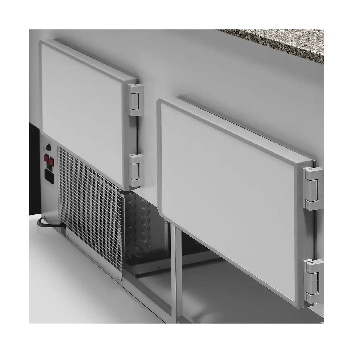 image gekoelde vitrinetoonbank met gebogen ruiten, met reserve 1