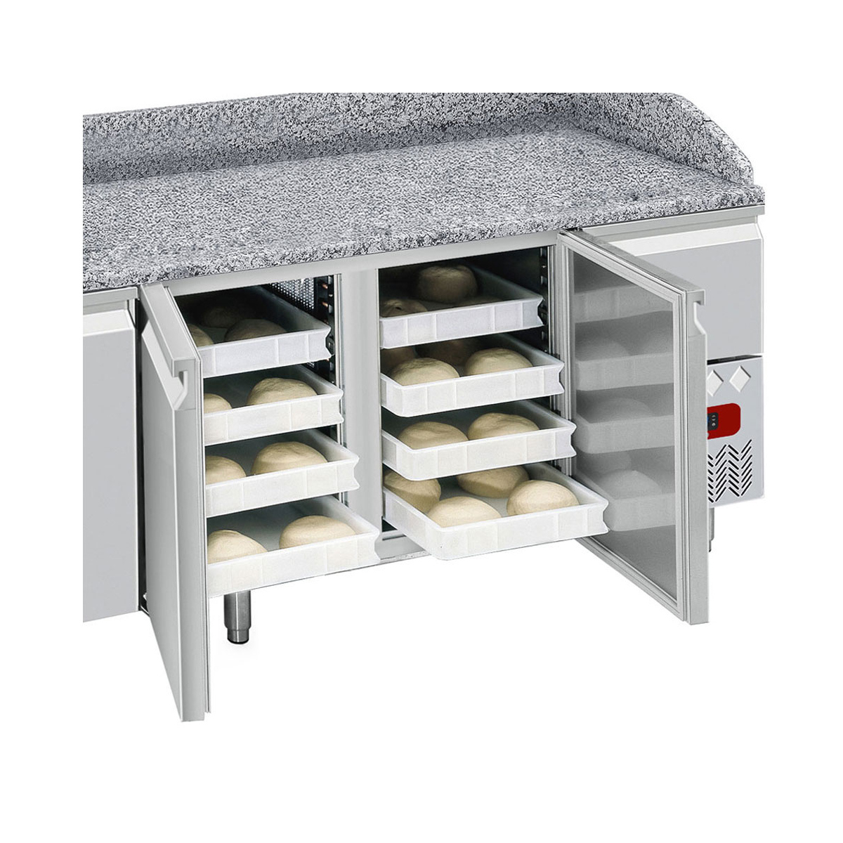 image frigotafel, 2 deuren 600x400 mm en 1 neutrale laden (4x bakken 600x400) 2