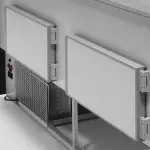 Image Gekoelde vitrinetoonbank met rechte ruit 90°, met reserve - ZWART 2