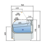 Image Neutrale vitrinetoonbank, patisserie glas, met neutrale reserve – ZWART 1