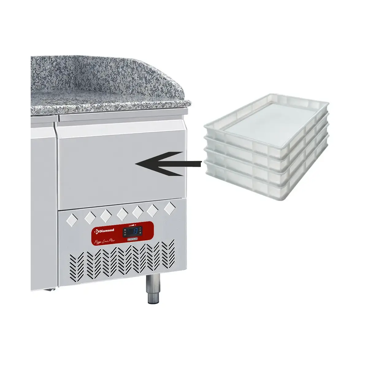 image frigotafel, 2 deuren 600x400 mm en 1 neutrale laden (4x bakken 600x400) 3