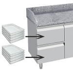 Image Koeltafel 2 deuren 600x400, 2 neutrale laden (8x bakken 600x400) + gereedschapslade 3