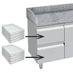 Image Koeltafel 2 deuren 600x400, 2 neutrale laden (8x bakken 600x400) + gereedschapslade 3