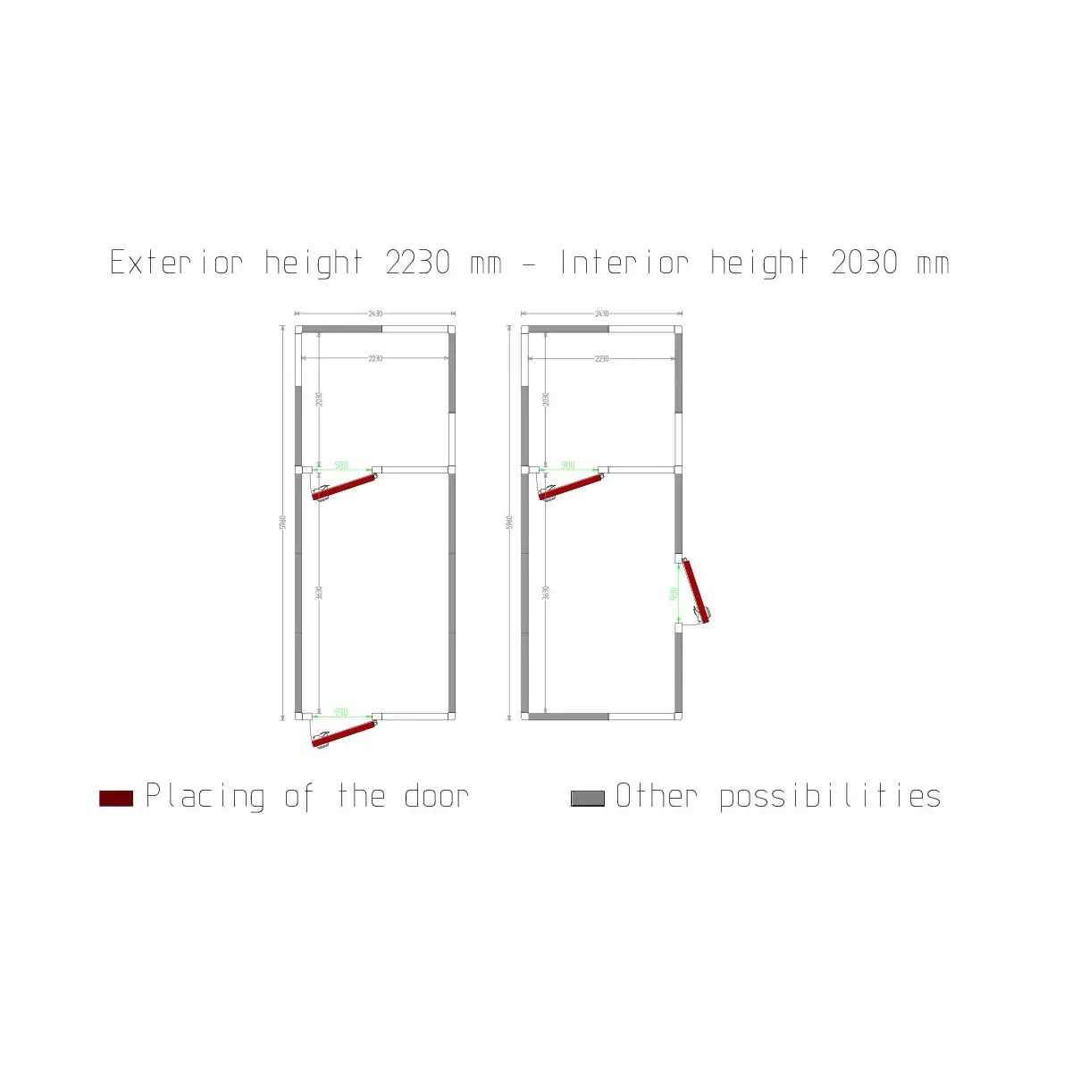image combi koelkamer iso 100, binnen afmetingen 2230 x 3630 & 2230 x 2030 xh 2230 mm (18,05 + 10,09 m³) 4