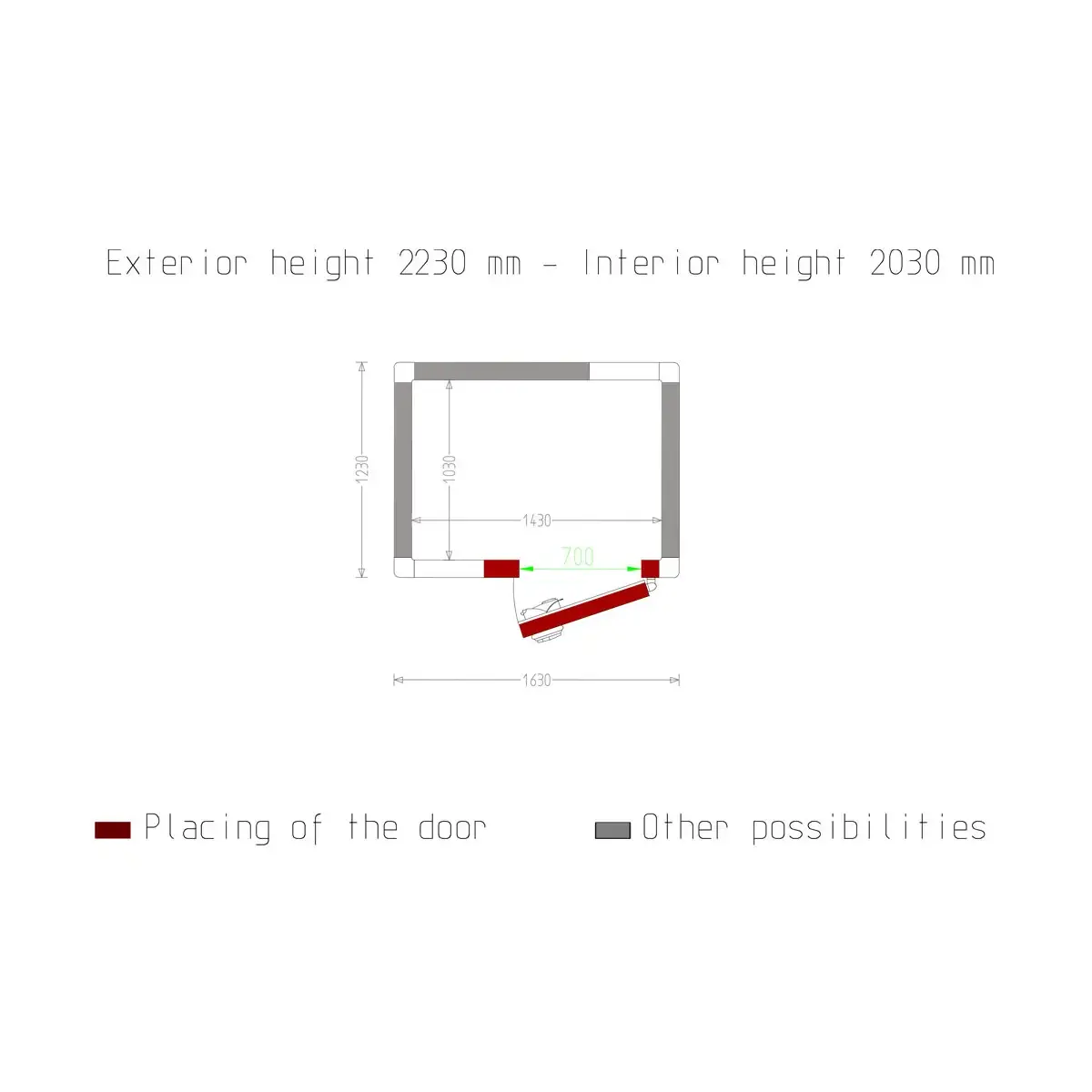 image kamer iso 100, afm. int. 1430 x 1030 xh 2030 mm (2,99 m³) 4