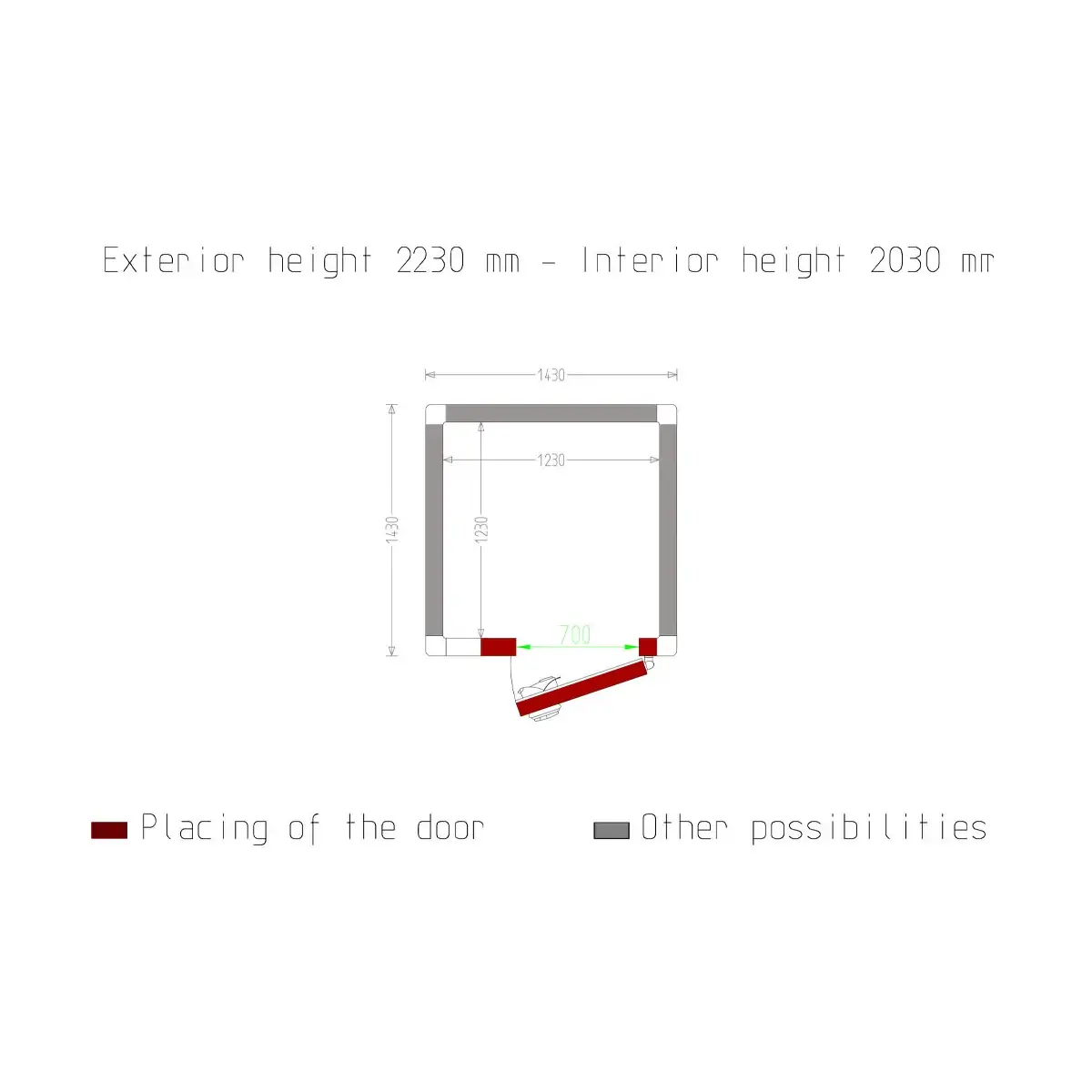 image kamer iso 100, afm. int. 1230 x 1230 xh 2030 mm (3,07 m³) 4