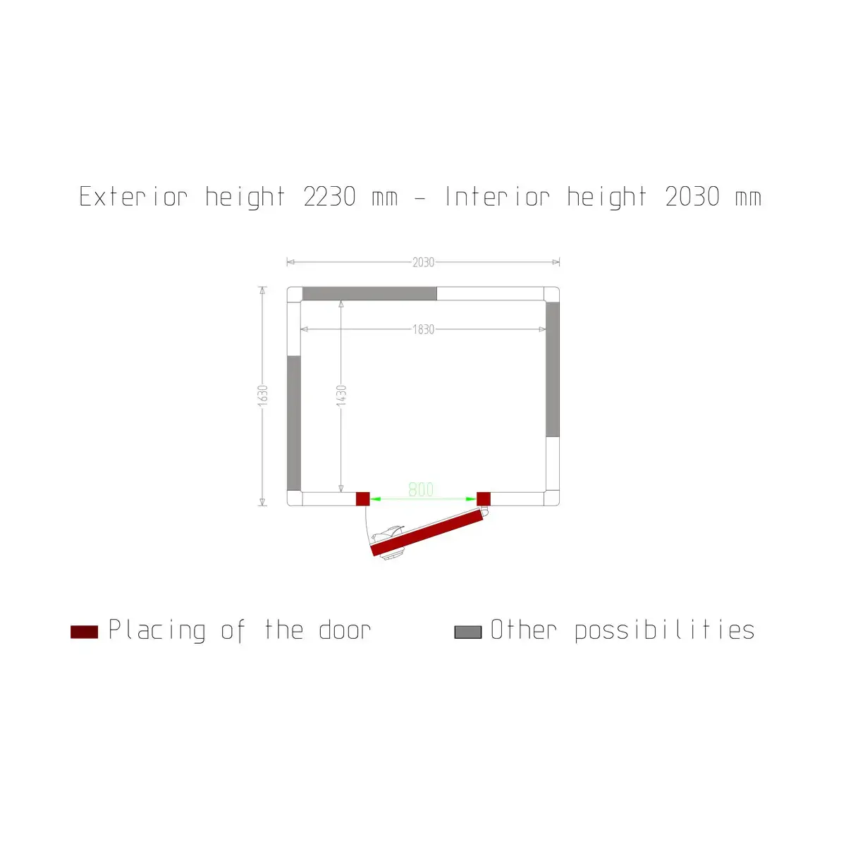 image kamer iso 100, afm. int. 1830 x 1430 xh 2030 mm (5,31 m³) 4
