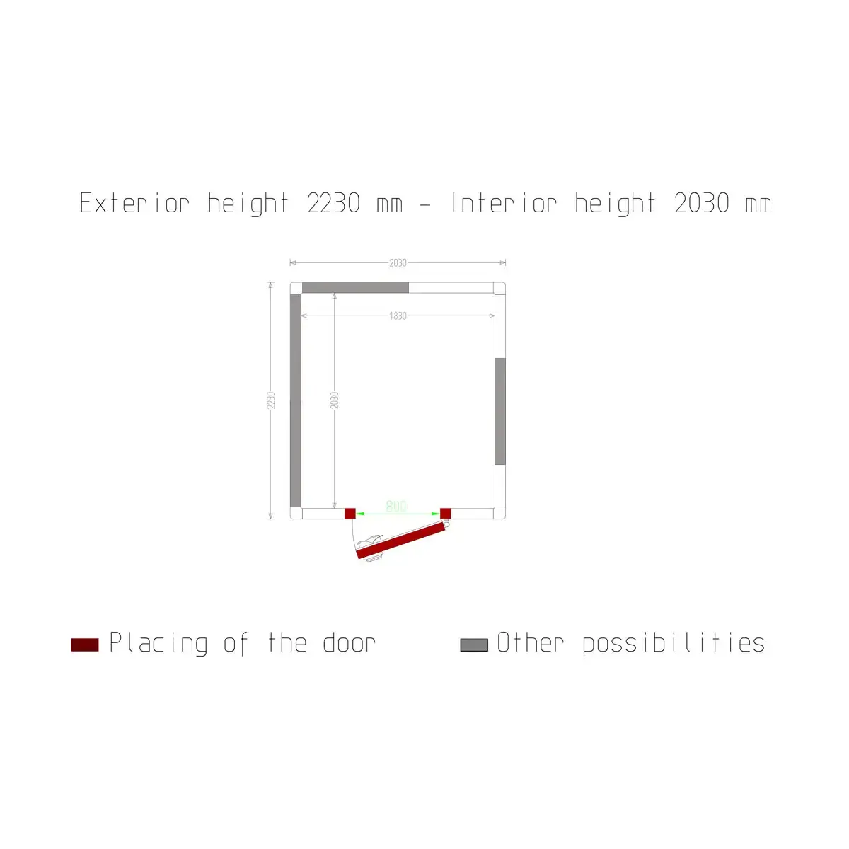image kamer iso 100, afm. int. 2030 x 1830 xh 2030 mm (7,54 m³) 4