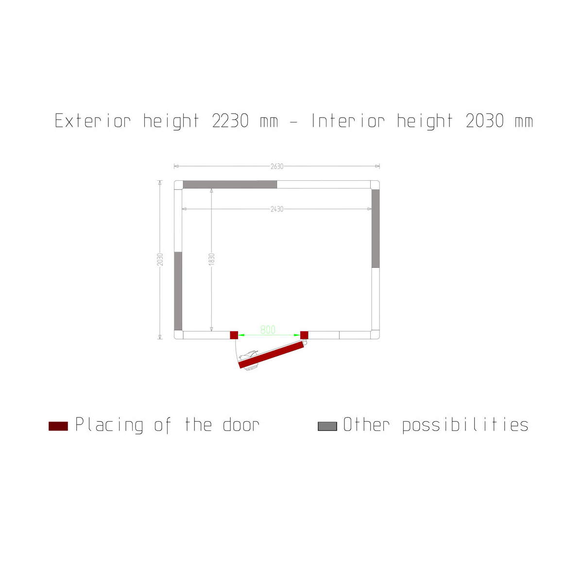 image kamer iso 100, afm. int. 2430 x 1830 xh 2030 mm (9,03 m³) 4