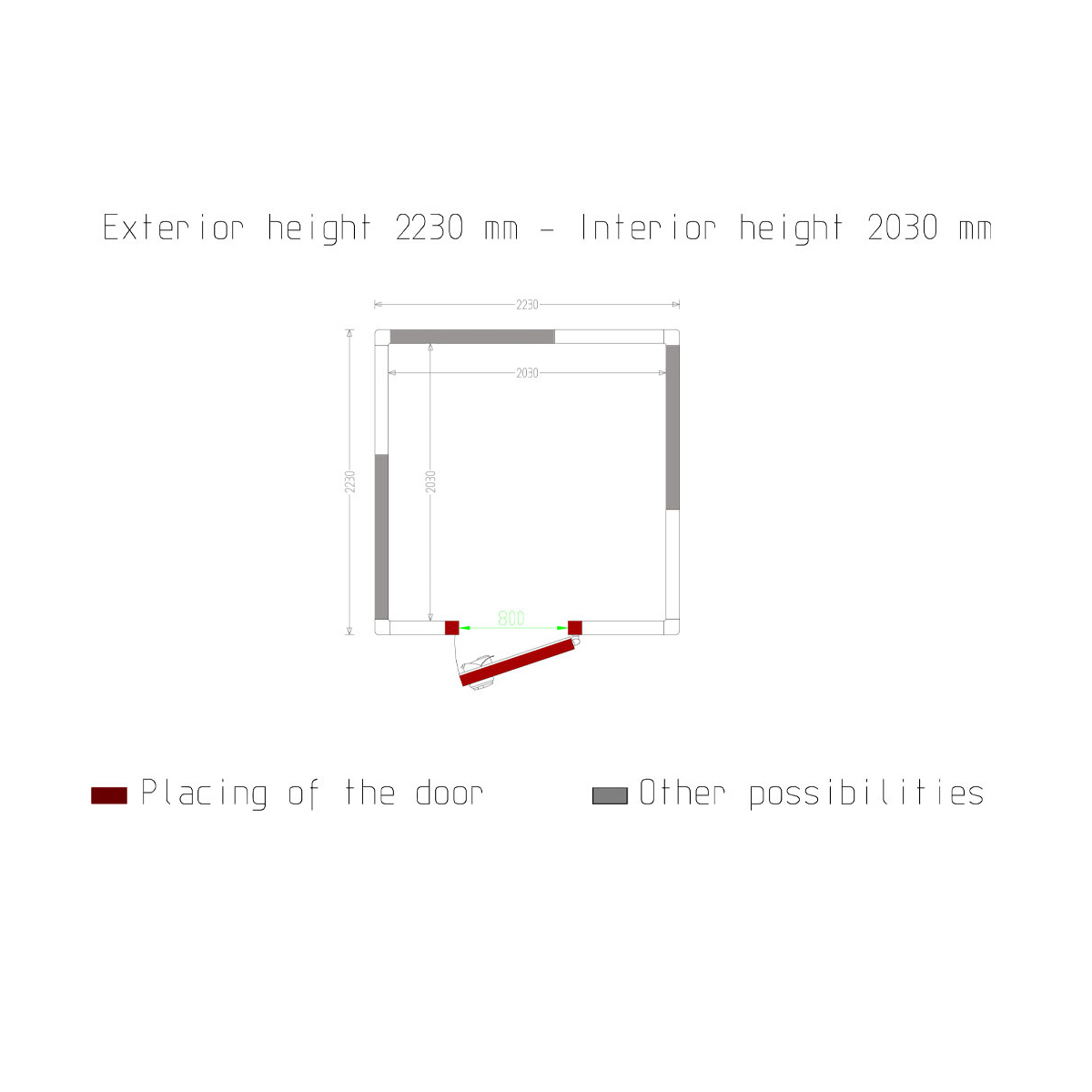 image kamer iso 100, afm. int. 2030 x 2030 xh 2030 mm (8,37 m³) 4
