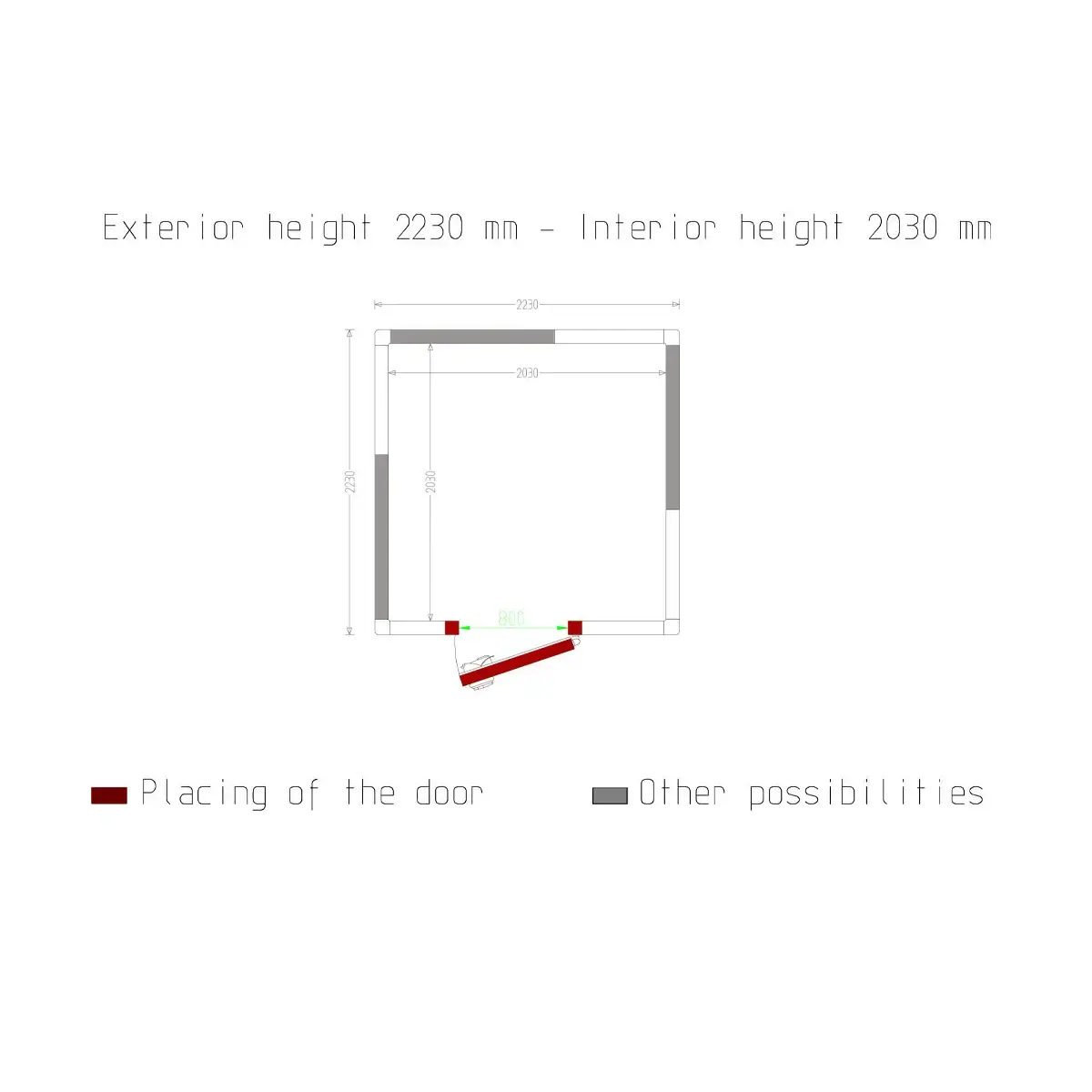 image kamer iso 100, afm. int. 2030 x 2030 xh 2030 mm (8,37 m³) 4