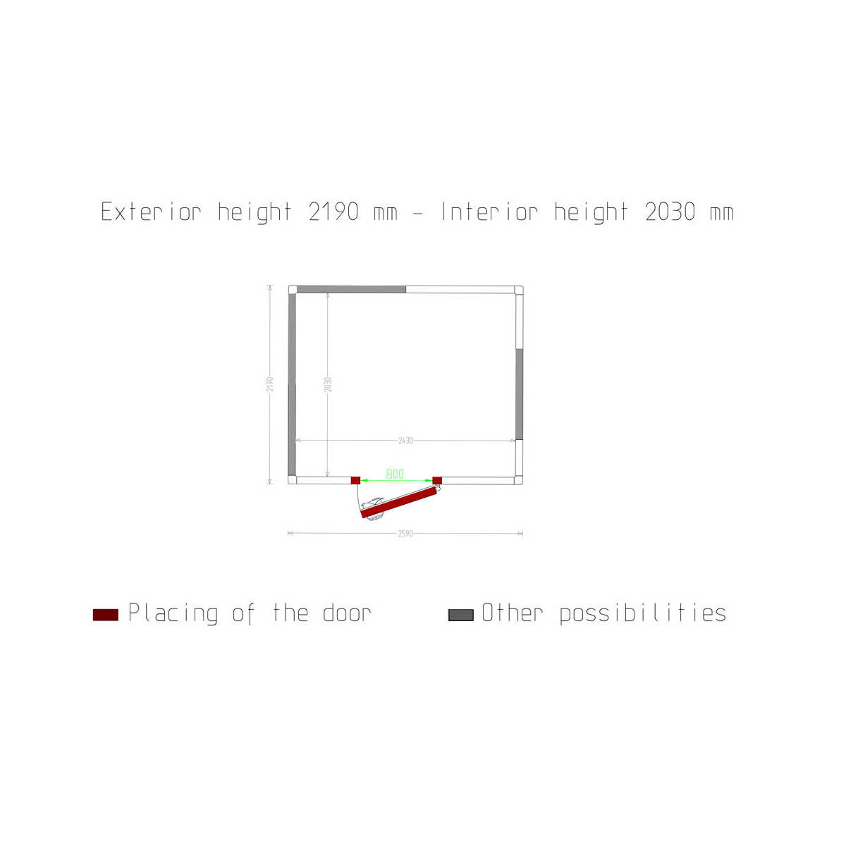 image kamer iso 80, afm. int. 2430 x 2030 xh 2030 mm (10,01 m³) 4