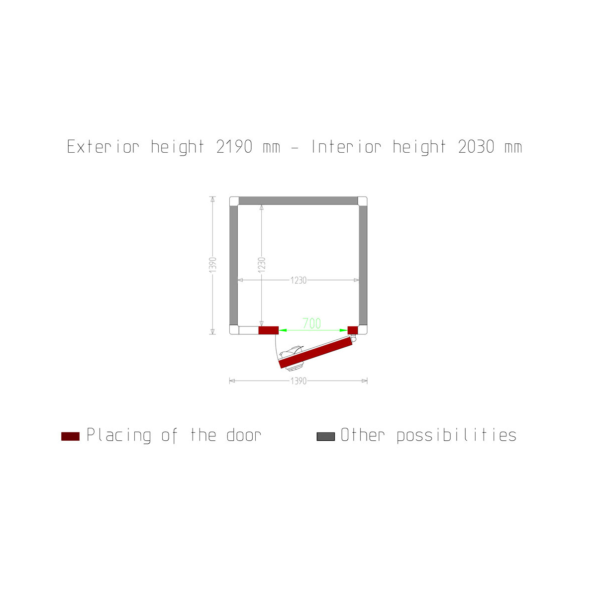 image kamer iso 80, afm. int. 1230 x 1230 xh 2030 mm (3,07 m³) 4